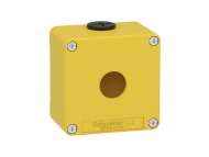 Schneider Electric Harmony XAP, XB2 SL, Empty control station, zinc alloy, yellow, M20, 1 cut-out 22mm, 80 x 80 x 51,5, UL cULus; XAPK1201