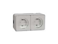 Schneider Electric Mureva Styl - dvostruka utičnica - 16A - 2P + E - poklopac - bela;MUR39035