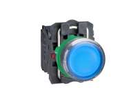 Schneider Electric Plavi udubljeni kompletni svetleći taster Ø22 sa povratkom 1NO+1NC 220..240V;XB5AW36M5
