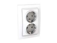 Schneider Electric Unica - 2 kompletne utičnice - 2P+E, šuko - 2 m - bele;MGU23.067.18