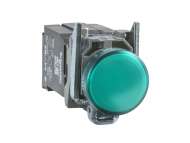 Schneider Electric Zelena kompletna signalna lampica Ø22 ravna sočiva sa BA9s sijalicom 110...120V;XB4BV33