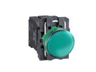 Schneider Electric Zelena kompletna signalna lampica Ø22 ravna sočiva sa BA9s sijalicom 110...120V;XB5AV33